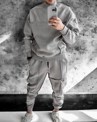 Мужской спортивный костюм тринитка на флисе цвет Сірий размер S Men-SS10-Grey-S фото