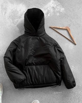 Куртка анорак мужская теплая цвет Черный размер S Men-J34-Black-S фото