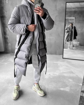 Чоловіча зимова куртка Водонепроникна наповнювач еко-пух колір Сірий розмір S Men-J2-Grey-S фото