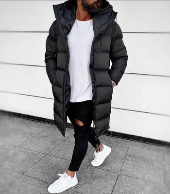Чорна чоловіча куртка зима колір Чорний розмір S evil-01 фото