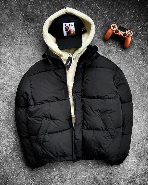 Чоловіча зимова куртка Водонепроникна плащівка, Чорна колір Чорний розмір S Men-J8-Black-S фото