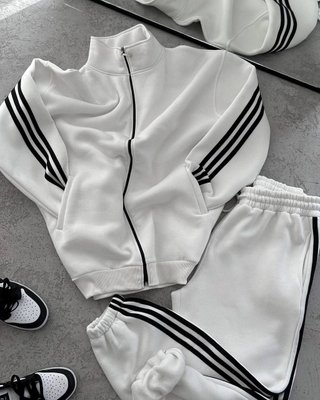 Спортивный костюм на флисе Кофта+Штаны цвет Белый размер S, SS006 Men-SS006 фото