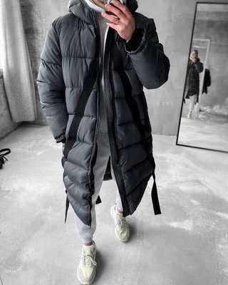 Чоловіча зимова куртка Водонепроникна наповнювач еко-пух колір Темно-сірий розмір S Men-J2-Dark/Grey-S фото