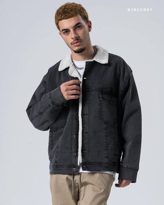 Мужская джинсовая куртка на меху цвет Темно-серый размер S, J48 Men-J48 фото
