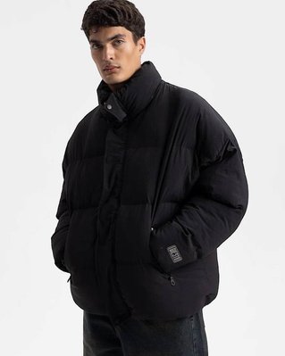 Чоловічий пуховик зимовий Чорний розмір S, Зимова дута куртка Men-J21-Black-S фото