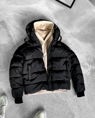 Чоловіча зимова куртка Водонепроникна плащівка колір Чорний розмір S Men-J5-Black-S фото