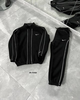 Спортивний костюм на флісі Nike Кофта+Штани колір Чорний розмір S, SS006 Men-SS006 фото