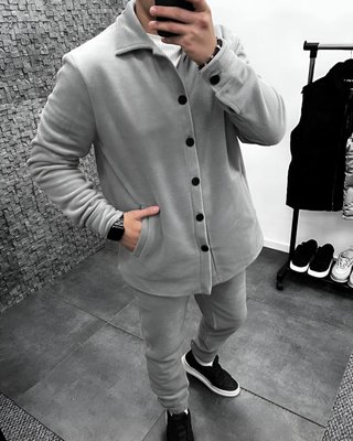 Флисовый костюм мужской Рубашка и Штаны S Серый Men-SS13-Grey-S фото