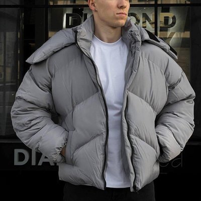 Пуховик чоловічий Сірий розмір S, Куртка зима -25 водонепроникна Men-J22-Grey-S фото