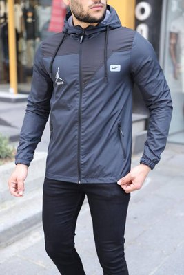 Чоловіча куртка-вітровка Nike Jordan Демісезон колір Сірий розмір S, J009 Men-J009 фото