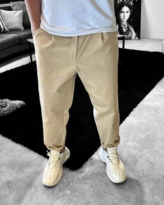 Джоггеры мужские коттоновые Бежевые размер S Men-Jeans3-Beige-S фото