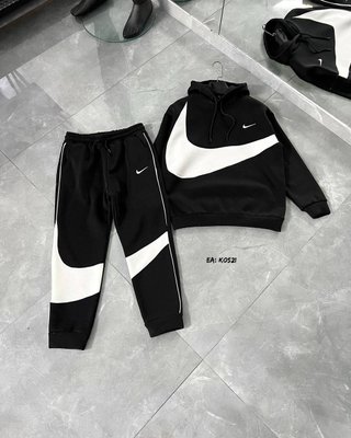 Спортивний костюм на флісі Nike Худі+Штани колір Чорний розмір S, SS006 Men-SS006 фото