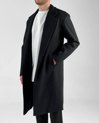 Чоловіче пальто кашемір Чорне колір Чорний розмір S Men-Coat-Black-S фото