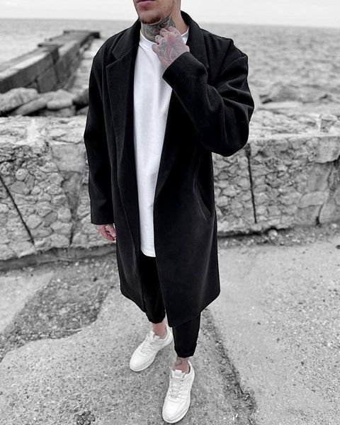 Чоловіче пальто кашемір Чорне колір Чорний розмір S Men-Coat-Black-S фото