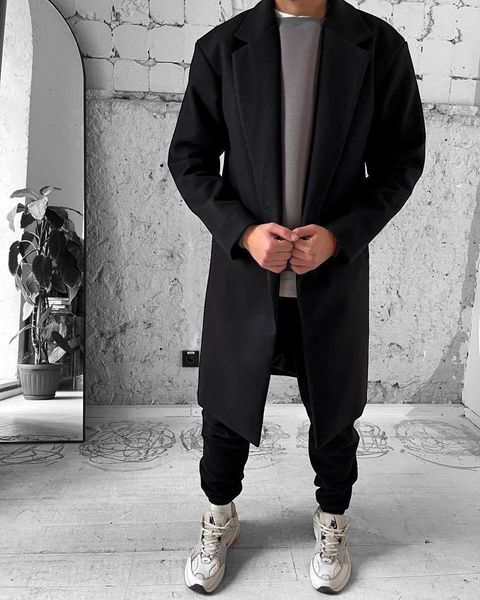 Мужское пальто кашемир Черное цвет Чорний размер S Men-Coat-Black-S фото