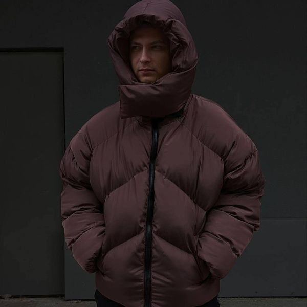 Пуховик чоловічий Коричневий розмір S, Куртка зима -25 водонепроникна Men-J22-Brown-S фото