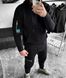 Чоловічий спортивний костюм на флісі Чорний Кенгуру+Джогери Розмір S Men-SS26-Black-S фото