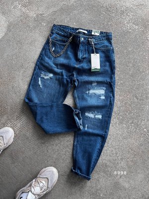 Джинсы мом мужские рваные цвет Синий размер 29, Jeans602 Men-Jeans6 фото