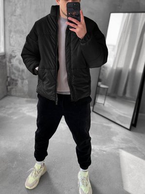 Мужская зимняя куртка Водонепроницаемая плащевка цвет Черный размер S Men-J37 фото