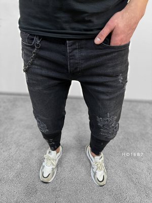 Джинсы мужские зауженные цвет Черный размер 29, НФ-1687 НФ фото