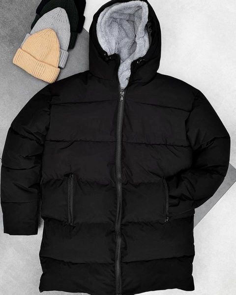 Чоловічий пуховик зимовий Чорний S, Зимова куртка пуховик Men-J19-Black-S фото
