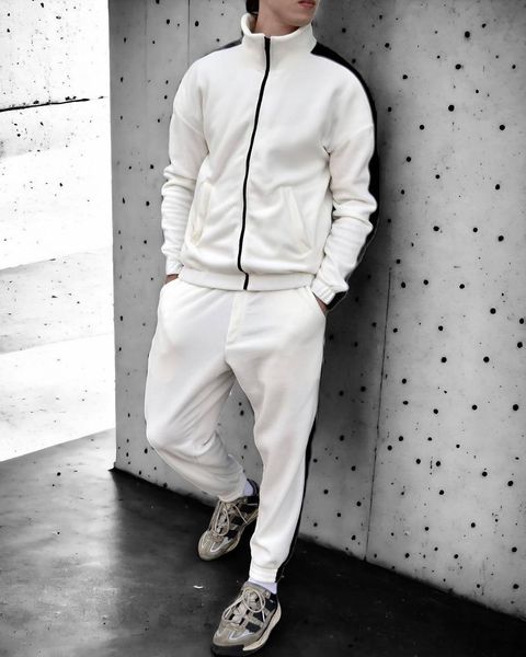 Флісовий костюм чоловічий Білий розмір S, Костюм спортивний Кофта+Штани Men-SS27-White-S фото