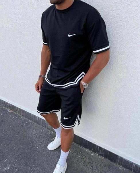 Чоловічий літній костюм Nike Футболка + Шорти колір Чорний розмір S, SS007 Men-SS007 фото