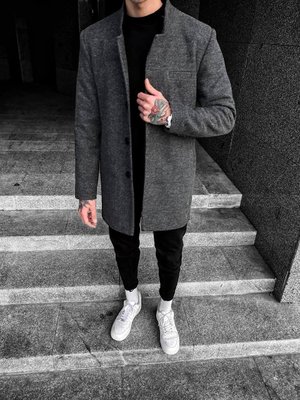 Чоловіче пальто кашемір колір Графіт розмір S, Чоловіче кашемірове пальто Men-Coat2 фото