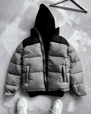 Мужской пуховик зимний Серый S, Дутая куртка Men-J16-Grey-S фото