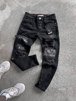 Джинсы мом мужские рваные цвет Черный размер 29, Jeans602 Men-Jeans6 фото