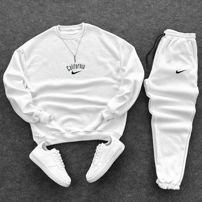 Спортивный костюм Nike тринитка на флисе Белый размер S, SS002 Men-SS002 фото