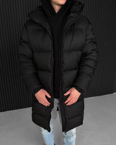 Пуховик мужской удлиненный зимний цвет Черный размер S Men-J42-Black-S фото
